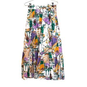 Urban Revivo Women's Abstract Print Skirt Purple Green Size 4 NWOT